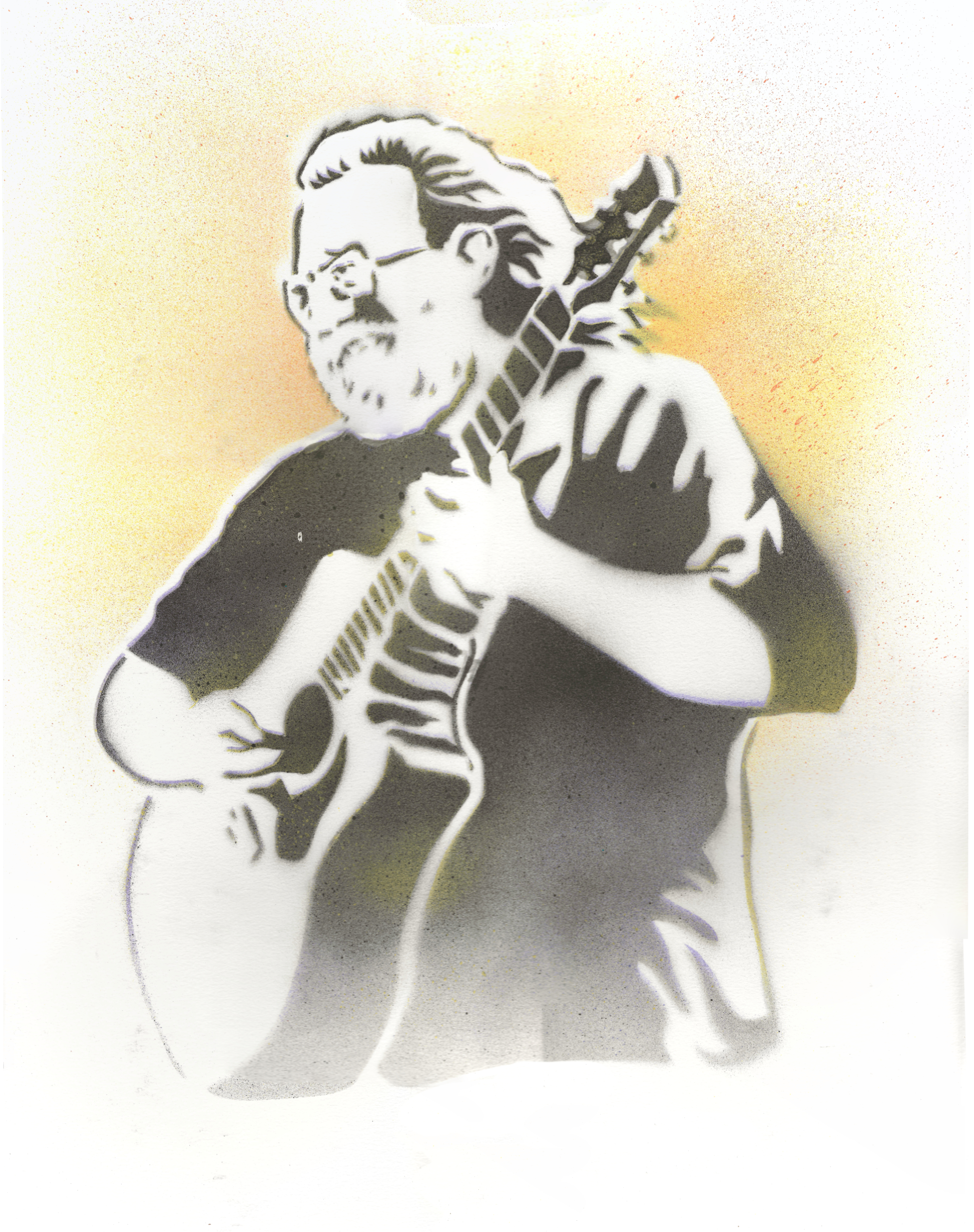 Jerry stencil, color spray